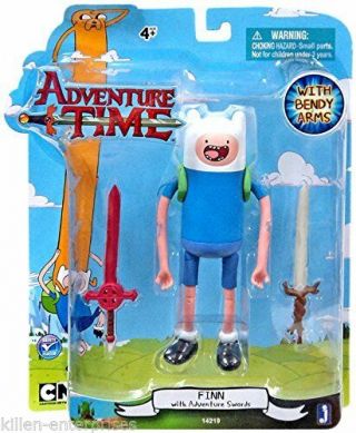 Adventure Time 5 " Finn With 2 Adventure Swords Action Figure Bendy Arms