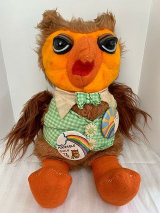 Rushton Company Zoo Revue Charlie Owl Plush Vintage With Attached Pins