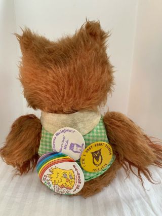 Rushton Company Zoo Revue Charlie Owl Plush Vintage With Attached Pins 3