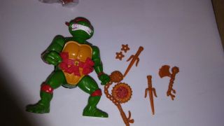 1990 Tmnt Teenage Mutant Ninja Turtles Storage Shell Raphael Action Figure