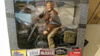 12 " Steve Mcqueen & Motorcycle Great Escape 21st Century Toys