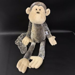 Jellycat 17 " Mattie Monkey Brown Gray Tan Plush Stuffed Animal Toy Curly Tail