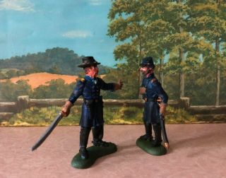 Hand Painted Civil War Toy Soldiers - General Union Officers Reynolds & Buford
