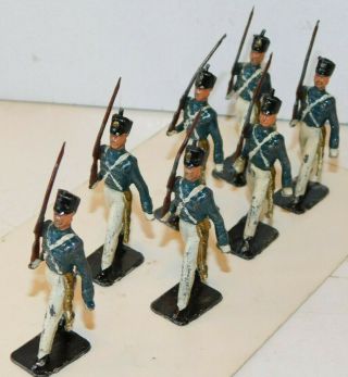 Old Johillco England 1950s Lead,  U.  S.  A.  West Point Cadets Marching,  7 Piece Set