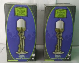Neca Set Of 2 Nightmare Before Christmas Pewter Votive 6 " Candle Holders