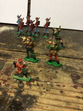 27 Vintage Toy Army Soldiers Metal Figures Rifles Hand Painted Military 5
