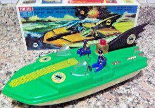 Vintage Batman Batmobile Batboat Batt Op Rare Green Variant Bichi Argentina 60s