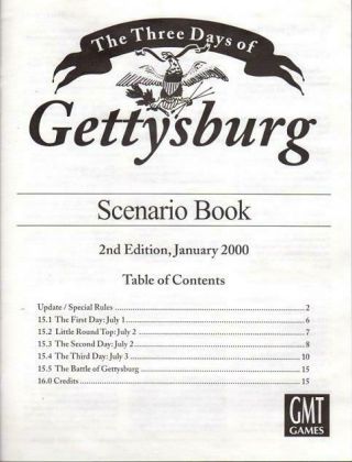Gmt Wargame Three Days Of Gettysburg,  The - 2nd Edition Update Kit Zip Nm