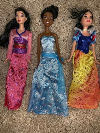 Disney Princess Doll Set (Mulan,  Tiana,  Snow White,  Rapunzel,  Cinderella,  Ariel) 2