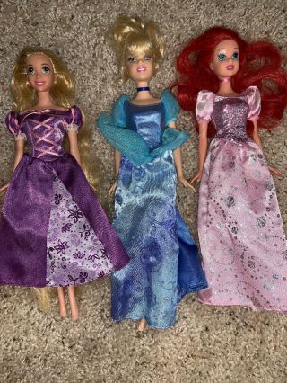 Disney Princess Doll Set (Mulan,  Tiana,  Snow White,  Rapunzel,  Cinderella,  Ariel) 3