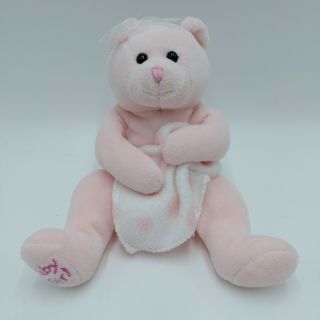 Ty Beanie Babies Baby Girl Pink Teddy Bear Blanket Plush 5 " Toy Lovey 2004