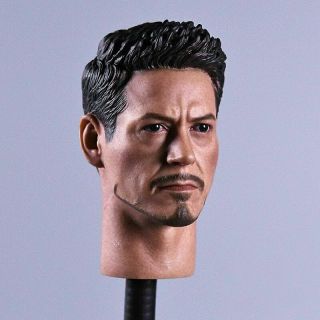 1/6 Scale Version Iron Man Tony Stark Head Sculpt Head Carving Installed