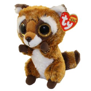 Ty 9 " Medium Rusty Raccoon Beanie Buddy Boos Plush Stuffed Animal Mwmt 