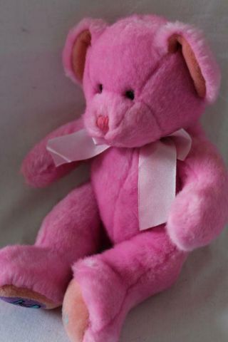 Vtg RUSS BERRIE Soft Stuffed Zodiac LIBRA TEDDY BEAR Plush/Toy Pink 10 