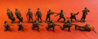 Ls6 14x Asst Antique Lead Soldiers American Army Ww2