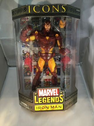 Toy Biz Marvel Legends Icons Iron Man Yellow & Red Version 12 " Action Figure J
