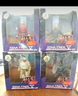 Vtg 1989 Star Trek V Limited Edition 4 Figures Kirk Mccoy Sybok Kling