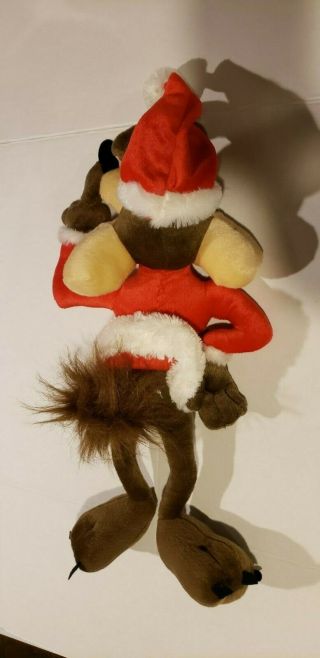 Warner Bros Looney Tunes Christmas Santa Wile E.  Coyote Plush Doll 14” - 16” 2