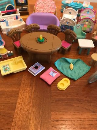 Vintage Fisher Price Loving Family Doll House Furniture And Car 6