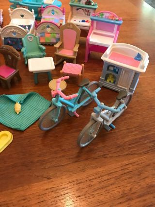 Vintage Fisher Price Loving Family Doll House Furniture And Car 7