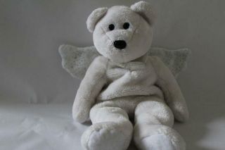 Ty 2003 Soft Tylon Stuffed Angel Teddy Bear Plush/toy White 15 " (s)