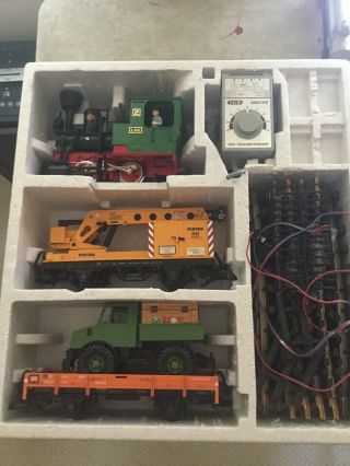 Lgb Work Train Starter Set 23401 Box Train W/sound/lights/smoke
