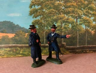 Hand Painted Civil War Toy Soldiers - General Union Officers Grant & Sherman