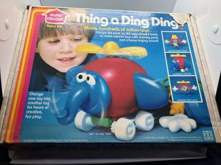 Vtg Hasbro Preschool Thing A Ding Dings Building Puzzle Action Toy Complete 1982
