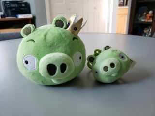 Angry Birds 6 Inch Plush Green Pig With Crown And Sound Plus Clip - On Pig