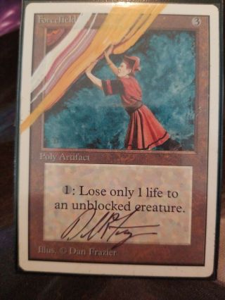 Mtg Magic The Gathering Unlimited Forcefield Signed Alter