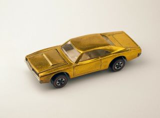 1968 Hot Wheels Redline Custom Dodge Charger In Gold