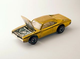 1968 Hot Wheels Redline Custom Dodge Charger in GOLD 8