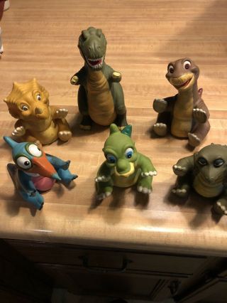 1988 Pizza Hut Land Before Time Dinosaur Puppets Set Of 6 Toys