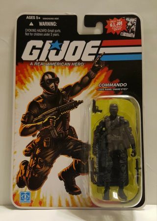 Hasbro G.  I.  Joe A Real American Hero - Commando Snake Eyes Action Figure 2008 Nw
