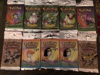 Pokemon Booster Packs X3 Jungle.  X3 Gym Heroes.  X2 Gym Challenge.  X2 Fossil