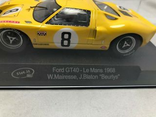 1/32 scale model SLOT CAR SLOT.  IT Ford GT40 8 1968 LeMans Mairesse Blaton 2