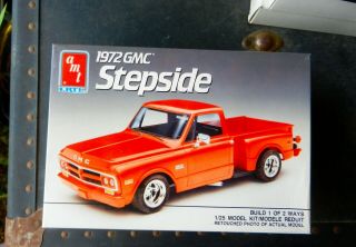 Amt 1972 Gmc Stepside Pickup Truck 1:25th Scale Plastic Model Kit Stock/custom
