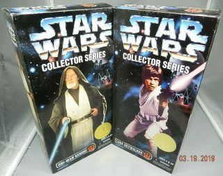Star Wars Collector Series 12 " Kenner Nib 1996 Luke Skywalker,  Obi - Wan Kenobi