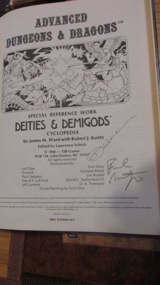 Dungeons & Dragons signed books Dungeons Master ' s Guide Deities Demigods Unearth 5