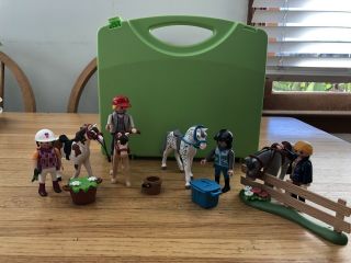 Playmobil Horse Lover’s To Go Set 4 Horses With Riders And Complete Ensemble