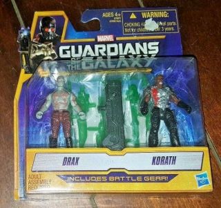 Guardians Of The Galaxy 2.  5 " Figures Drax & Korath With Battle Gear