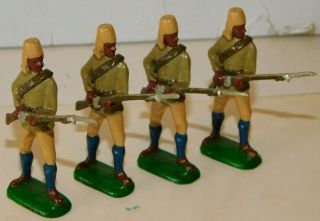 Old 1980s Metal,  British Egyptian Army,  Standing On Guard,  Bayonets,  4 Piece Set
