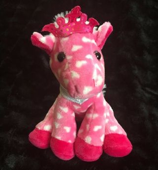 Dan Dee Pink Princess Pony Horse Plush Hearts Crown Baby Toy