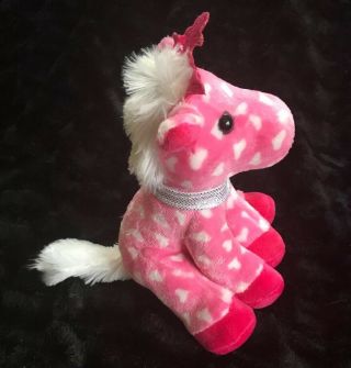 Dan Dee Pink Princess Pony Horse Plush Hearts Crown Baby Toy 2
