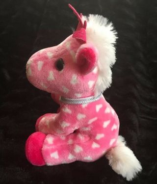 Dan Dee Pink Princess Pony Horse Plush Hearts Crown Baby Toy 5