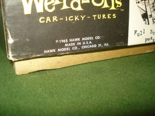 1963 WEIRD - OHS MODEL - ENDSVILLE EDDIE by HAWK,  COMPLETE,  w/BOX & INSTRUCTIONS 2