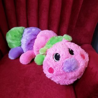 Dan Dee 28 " Plush Caterpillar Pink Purple Green Stuffed Animal Purple Nose