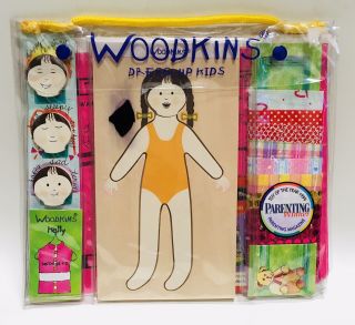Pamela Drake Woodkins Doll Kelly Fashion Plate Dress Up Kids Wooden Toy Of Year