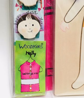 Pamela Drake Woodkins Doll KELLY Fashion Plate Dress Up Kids Wooden Toy Of Year 2