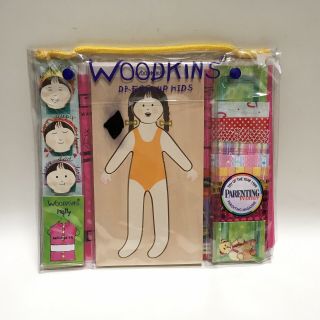 Pamela Drake Woodkins Doll KELLY Fashion Plate Dress Up Kids Wooden Toy Of Year 7
